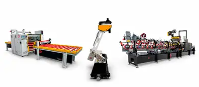Equipamentos EFFISA para laminação de painéis, corte e recobrimento de perfis industriais