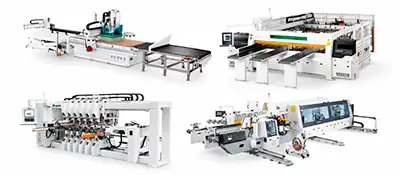 Máquinas STI para usinagem CNC, corte de painéis, colagem de bordas e furação industrial